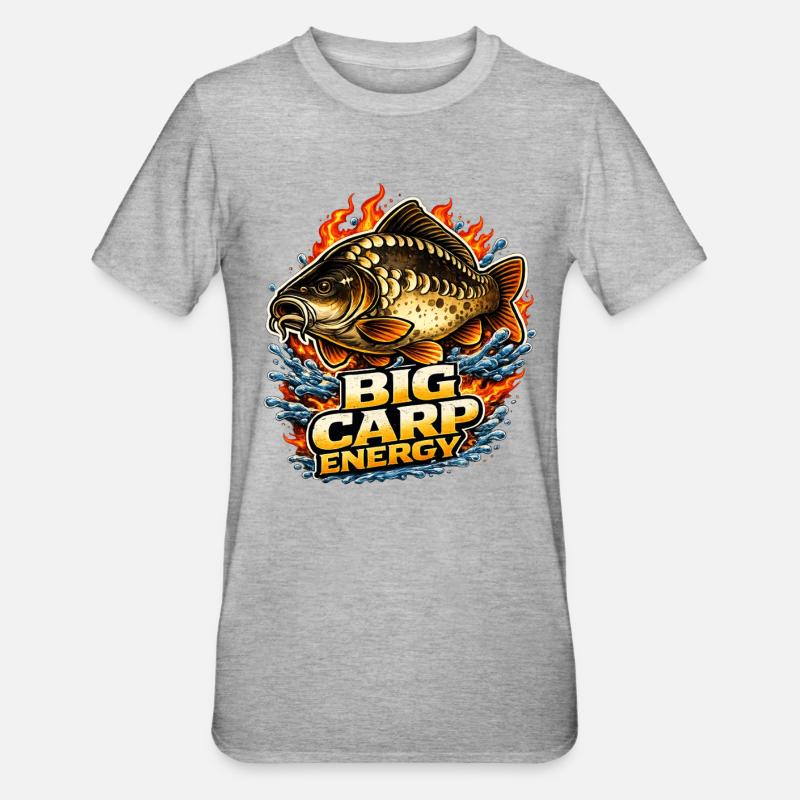 Big Carp Energy - Unisex Polycotton T-Shirt - heather grey