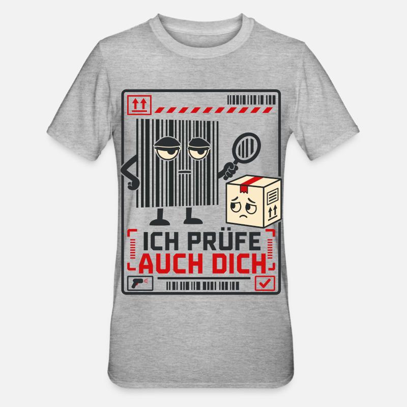 Ich prüfe auch dich - Unisex Polycotton T-Shirt - Grau meliert