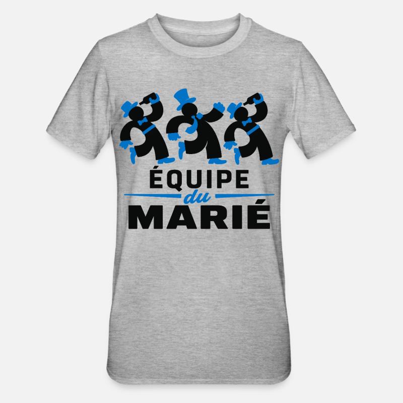 Équipe du Marié - T-shirt polycoton Unisexe - gris chiné