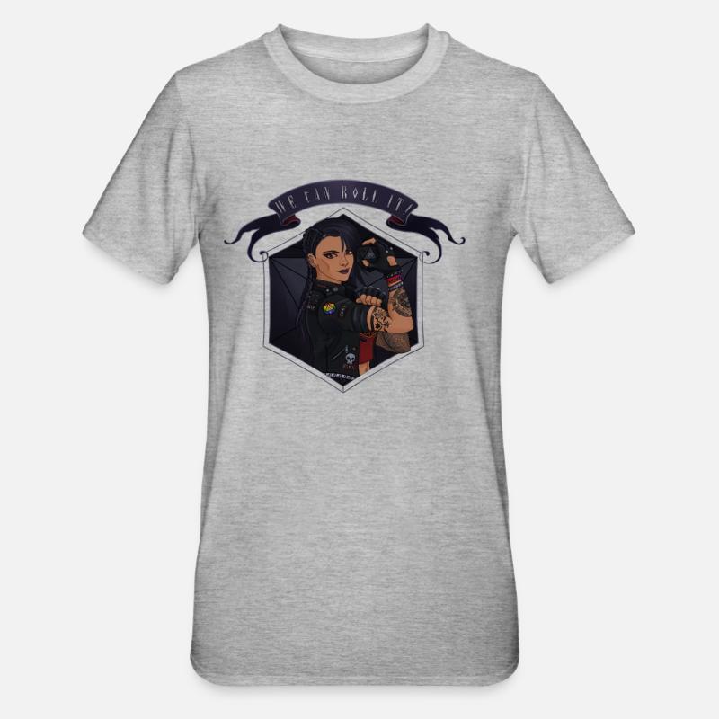 We can ROLL it! Tanned - Unisex Polycotton T-Shirt - heather grey