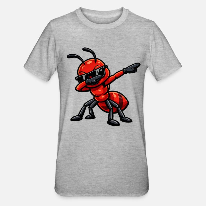 Fourmi à tampons - T-shirt polycoton Unisexe - gris chiné