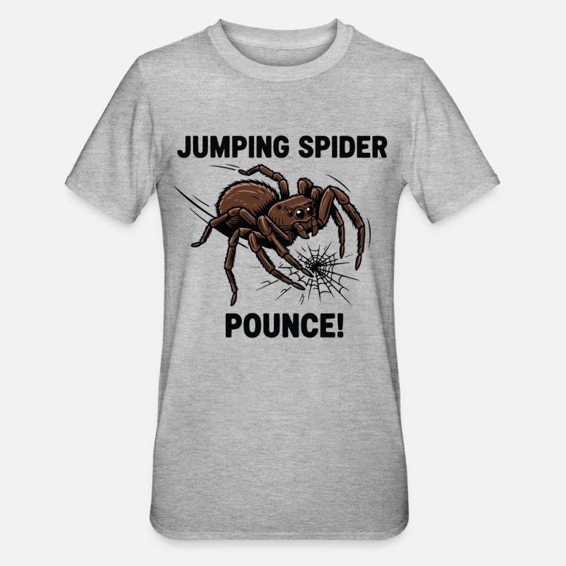 Araignée Sauteuse Pounce Jumping Spider - Unisex Polycotton T-Shirt - heather grey