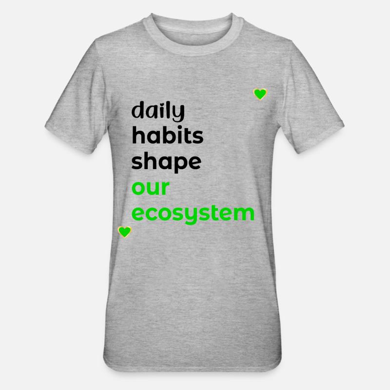 ECOSYSTEM DAILY HABITS - Unisex Polycotton T-Shirt - heather grey