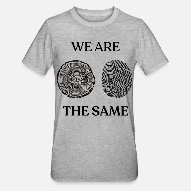 Wir sind gleich - Unisex Polycotton T-Shirt - Grau meliert