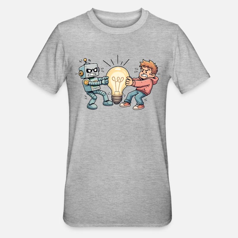 WhosIdea - Unisex Polycotton T-Shirt - heather grey