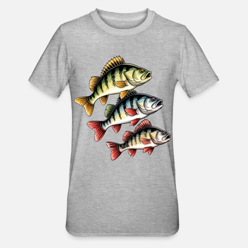 Pêche à la perche - T-shirt polycoton Unisexe - gris chiné