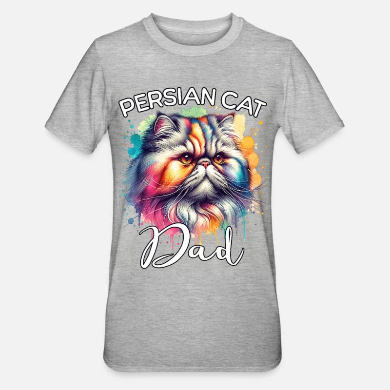 Persian Cat Dad - Unisex Polycotton T-Shirt - heather grey