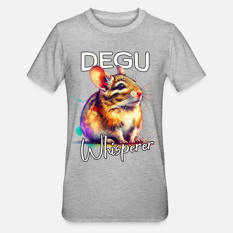 Degu Flüsterer - Unisex Polycotton T-Shirt - Grau meliert