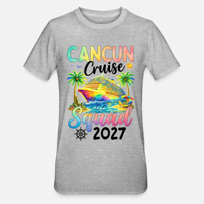 Cancun Cruise Squad 2027 - Unisex Polycotton T-Shirt - heather grey