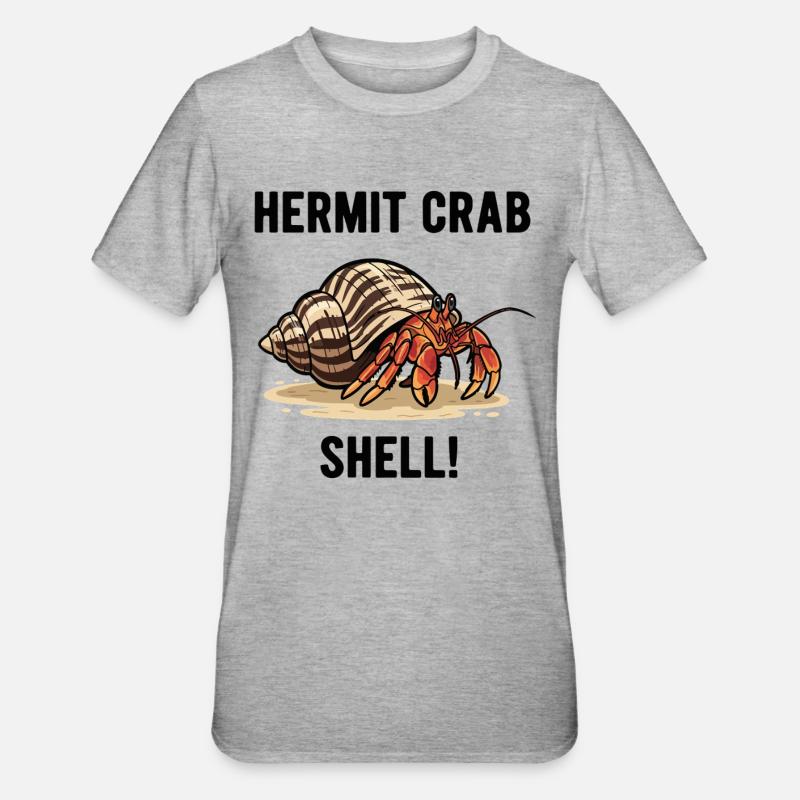 Bernard-l'ermite Shell Hermit Crab - Unisex Polycotton T-Shirt - heather grey