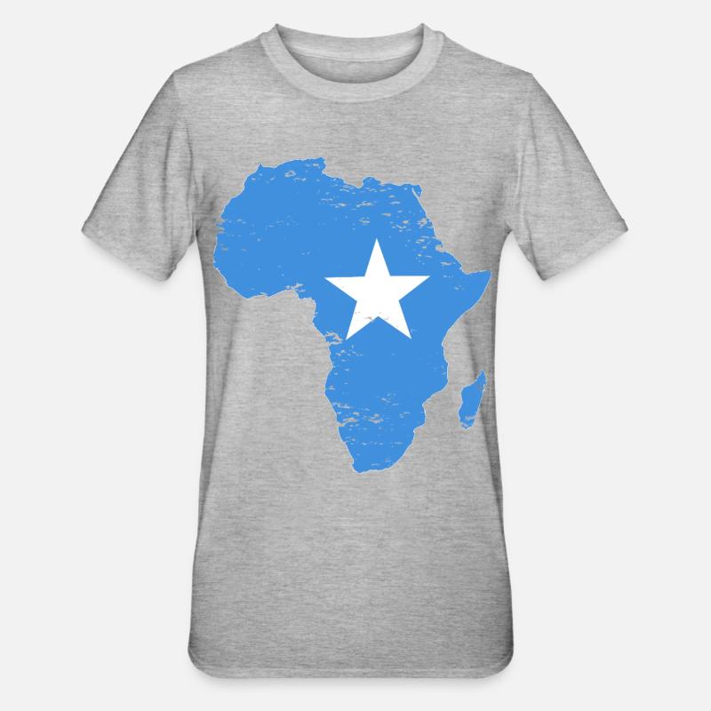 Drapeau somalien Afrique utilisé - T-shirt polycoton Unisexe - gris chiné