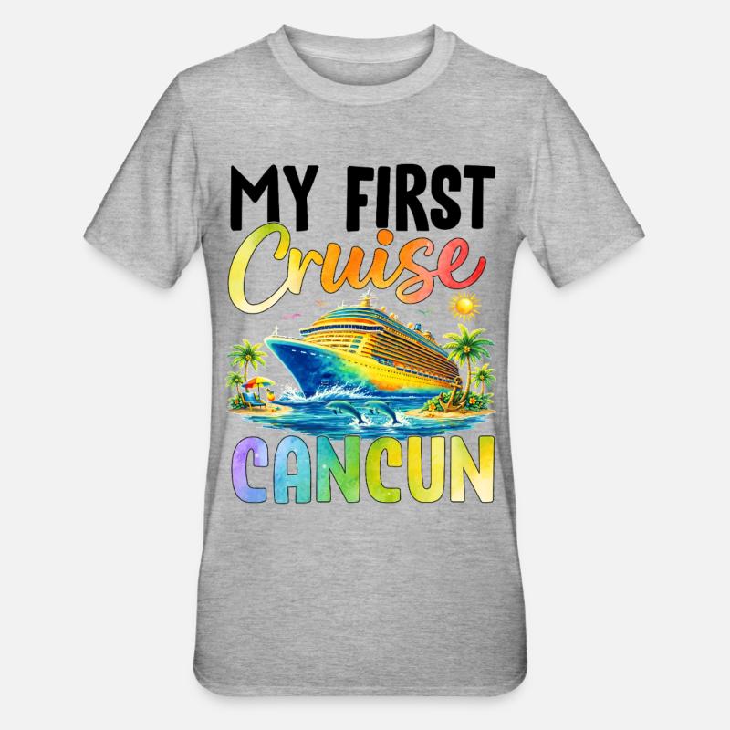 My First Cruise Cancun - Unisex Polycotton T-Shirt - heather grey