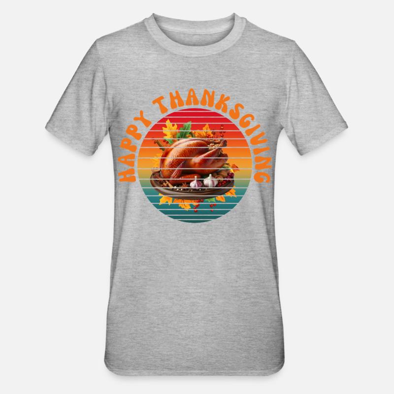 Joyeux Thanksgiving - T-shirt polycoton Unisexe - gris chiné