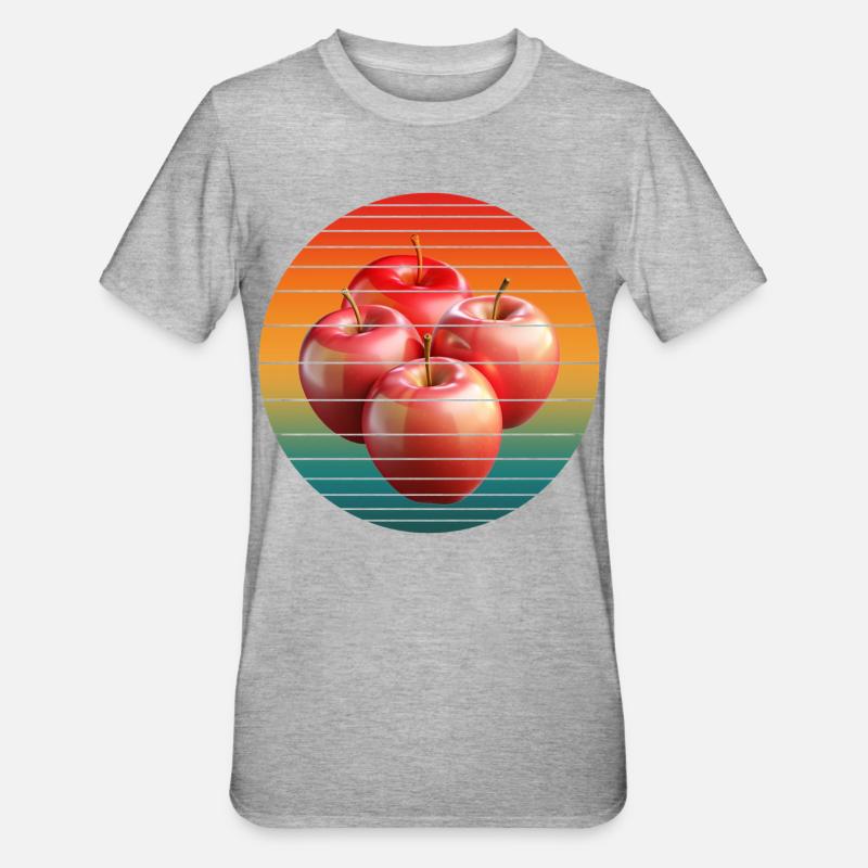 apple fruit - Unisex Polycotton T-Shirt - heather grey