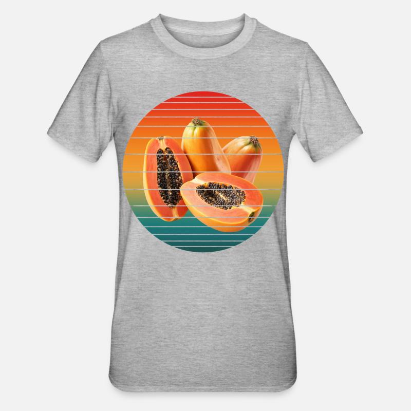 papaya fruit - Unisex Polycotton T-Shirt - heather grey
