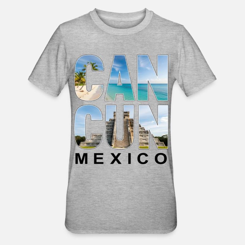 Cancun Mexico - Unisex Polycotton T-Shirt - heather grey