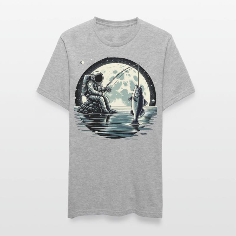 Astronaute pêche sur la Lune : conception spatiale T-shirt polycoton Unisexe