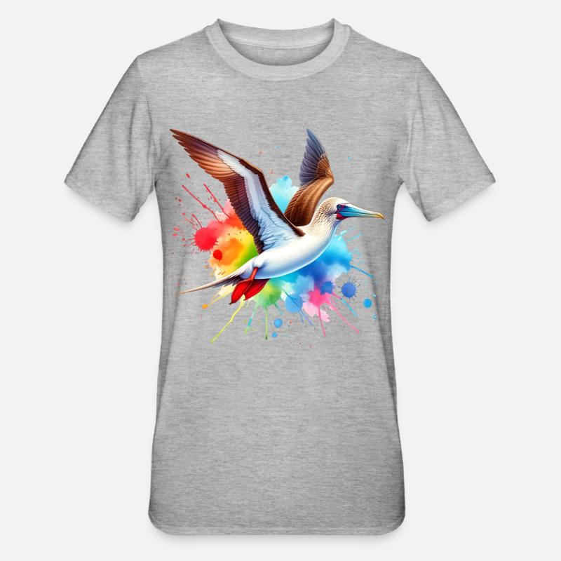 Red-footed booby gift - Unisex Polycotton T-Shirt - heather grey