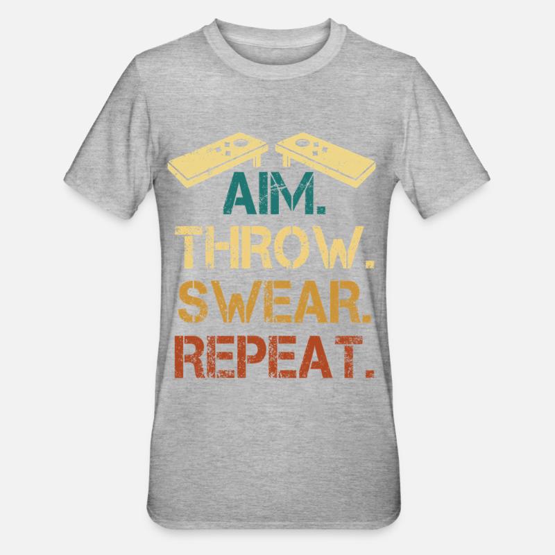 Aim Throw Wear Repeat Tee - Unisex Polycotton T-Shirt - heather grey