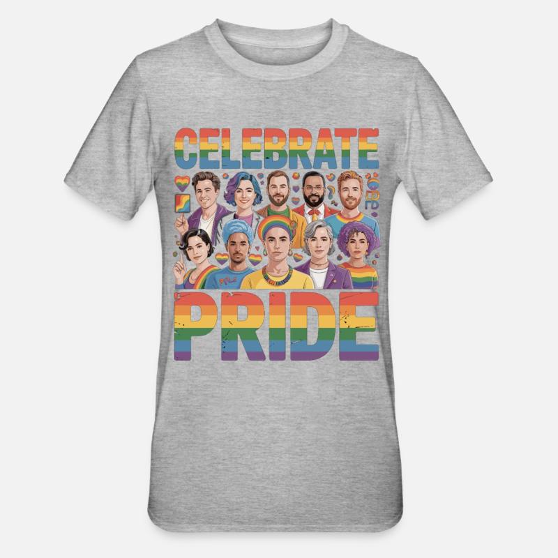 Celebrate Pride LGBT Rainbow Diversity - Unisex Polycotton T-Shirt - heather grey
