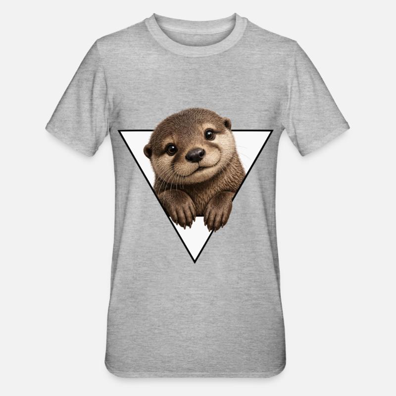 Otter View in Triangle - Unisex Polycotton T-Shirt - heather grey