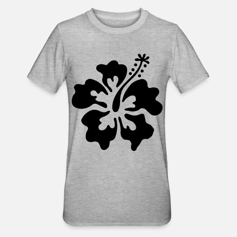 Fleurs d'Hawaï - T-shirt polycoton Unisexe - gris chiné