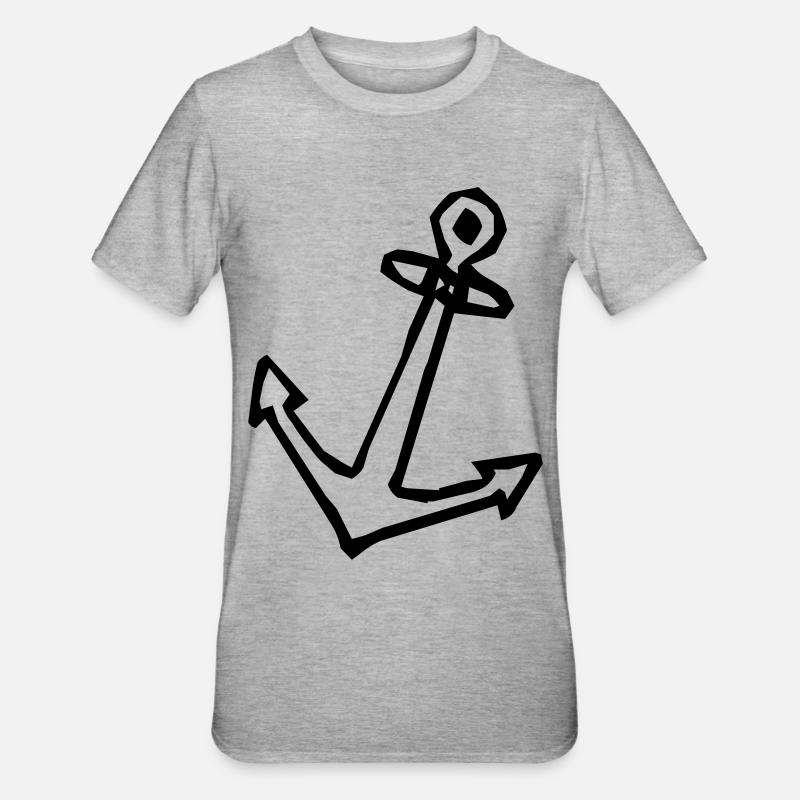 Anker - Unisex Polycotton T-Shirt - Grau meliert
