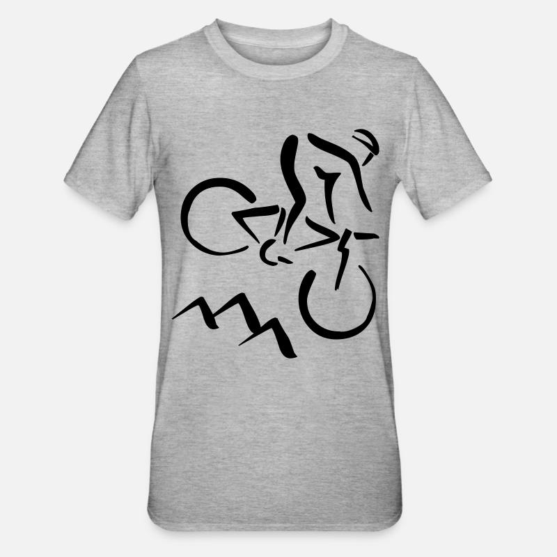 Mountainbiker - Unisex Polycotton T-Shirt - Grau meliert