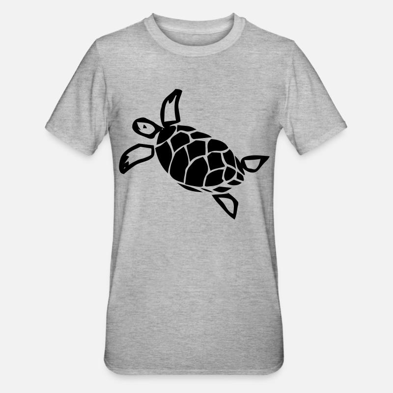 Schildkröte - Unisex Polycotton T-Shirt - Grau meliert