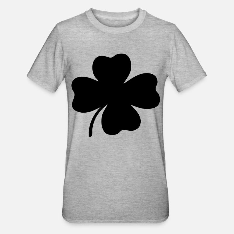 Trèfle à quatre feuilles - T-shirt polycoton Unisexe - gris chiné