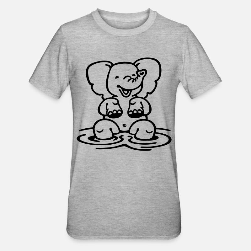 little elephant (a) - T-shirt polycoton Unisexe - gris chiné