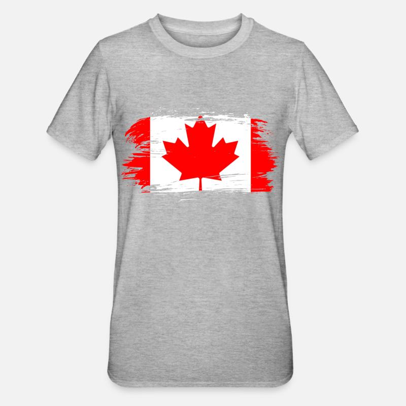 Drapeau du Canada - T-shirt polycoton Unisexe - gris chiné