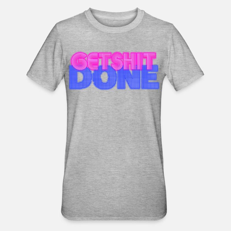 NICEgetshitdoneTRASH - Unisex Polycotton T-Shirt - Grau meliert