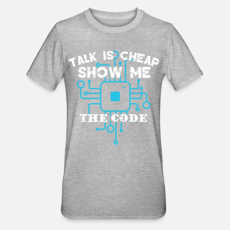 Codage Codeur amusant - T-shirt polycoton Unisexe - gris chiné