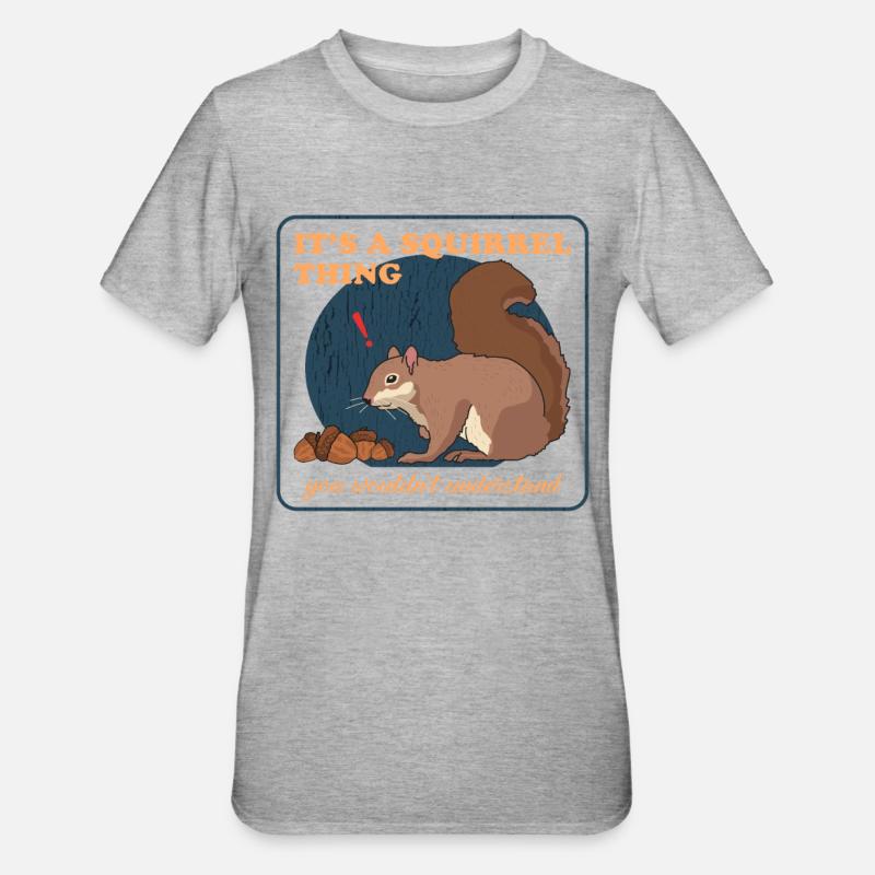 Süßes Eichhörnchen Grauhörnchen Hörnchen Geschenk - Unisex Polycotton T-Shirt - Grau meliert
