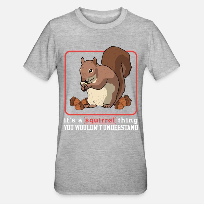 Süßes Eichhörnchen Hörnchen Grauhörnchen Geschenk - Unisex Polycotton T-Shirt - Grau meliert