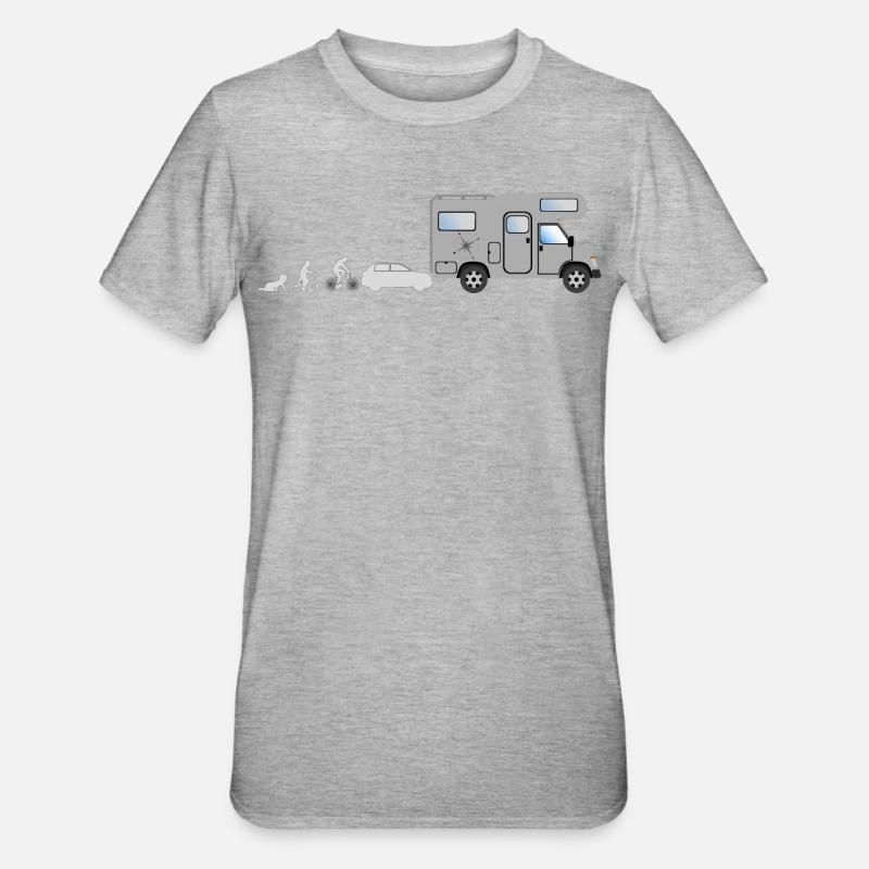 Camping-car Evolution - T-shirt polycoton Unisexe - gris chiné