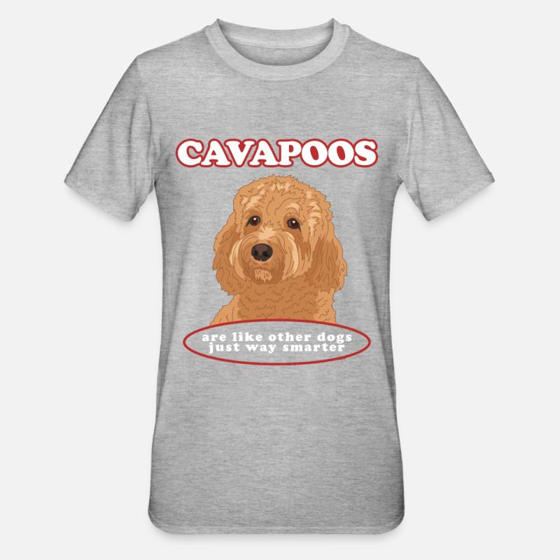Cavapoo Hund Cavoodle Hundebesitzer Geschenk - Unisex Polycotton T-Shirt - Grau meliert
