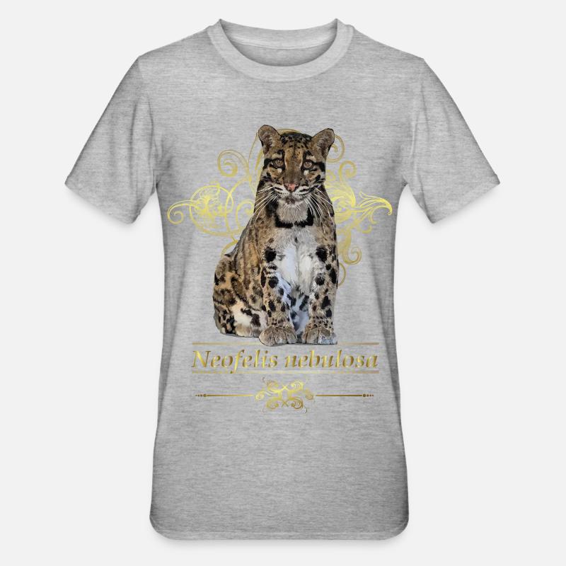 Le léopard nébuleux - T-shirt polycoton Unisexe - gris chiné