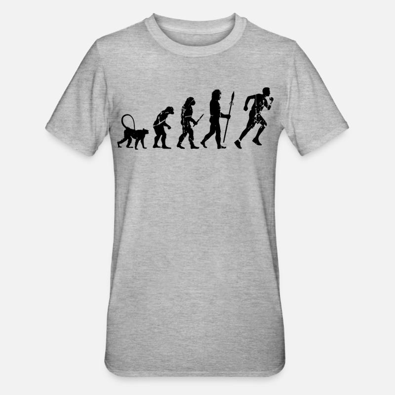 Entwicklung eines Läufers - Unisex Polycotton T-Shirt - Grau meliert