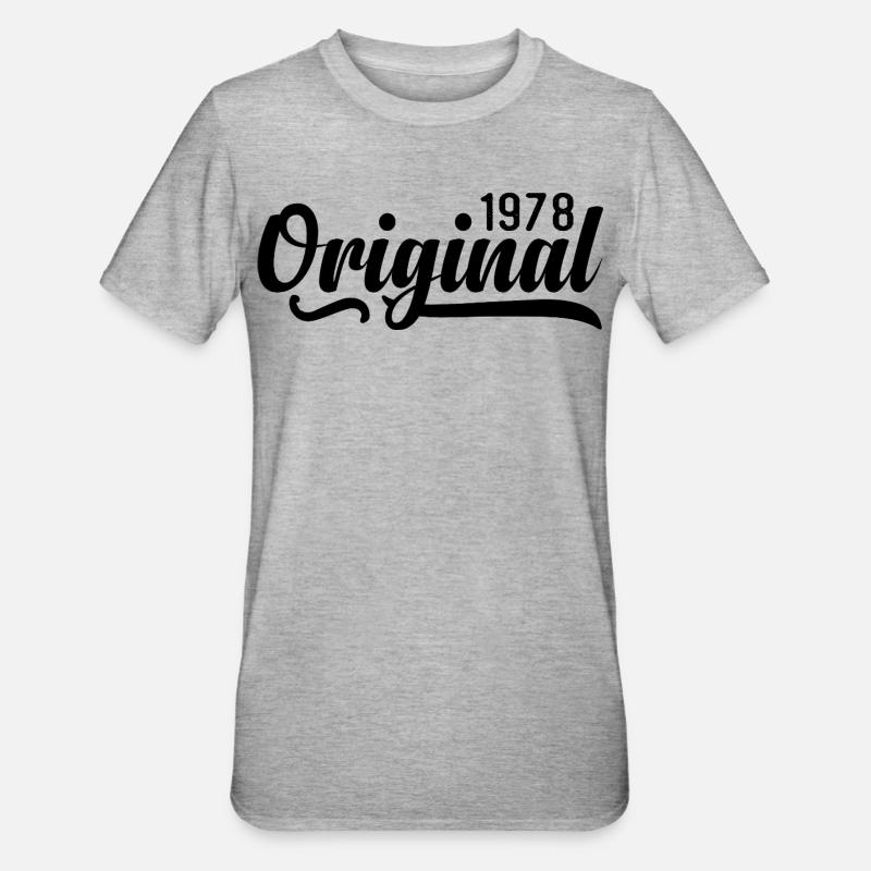 1978 anniversaire 47 ans, rétro 1978 - T-shirt polycoton Unisexe - gris chiné