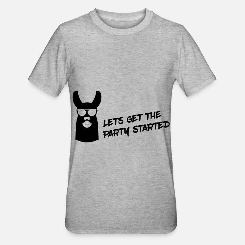 Lama - Lets Get The Party Started - T-shirt polycoton Unisexe - gris chiné