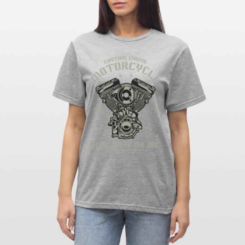 Motorcycle engine conversion Chopper Custom Engine Unisex Polycotton T-Shirt