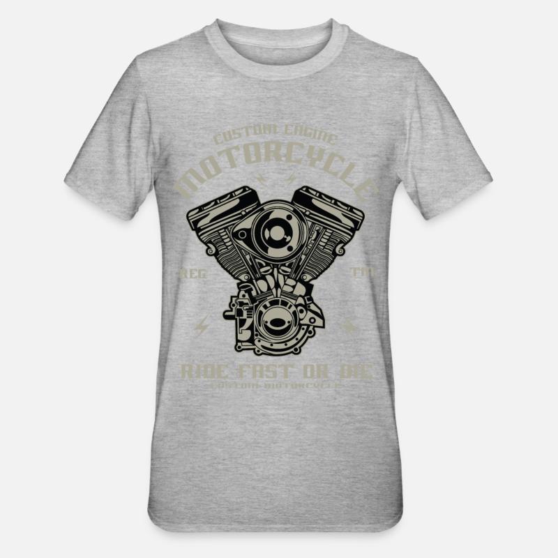 Motorcycle engine conversion Chopper Custom Engine - Unisex Polycotton T-Shirt - heather grey