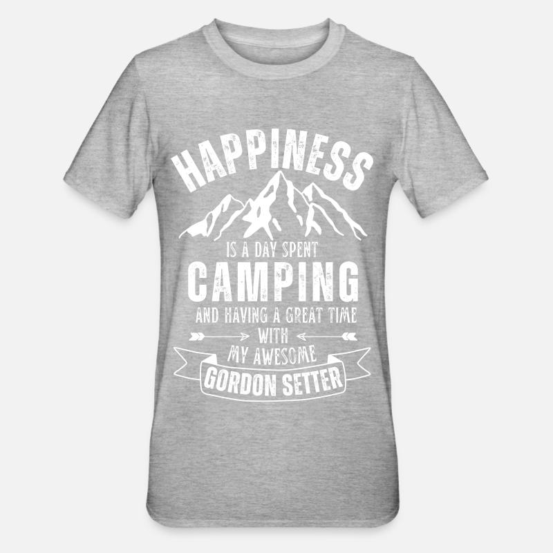 Camping et Gordon-Setter - T-shirt polycoton Unisexe - gris chiné