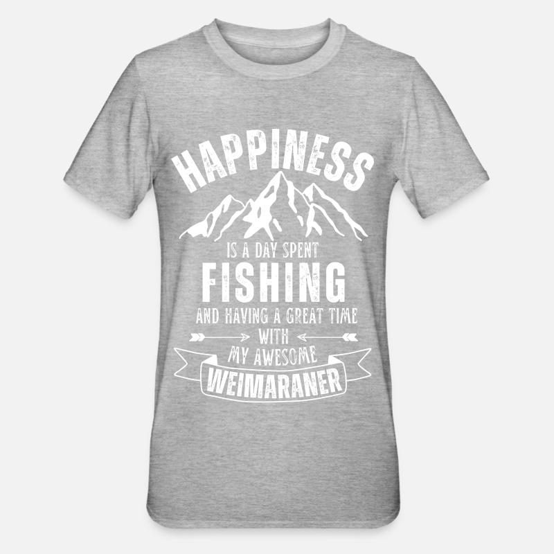 Pêche et Weimaraners - T-shirt polycoton Unisexe - gris chiné