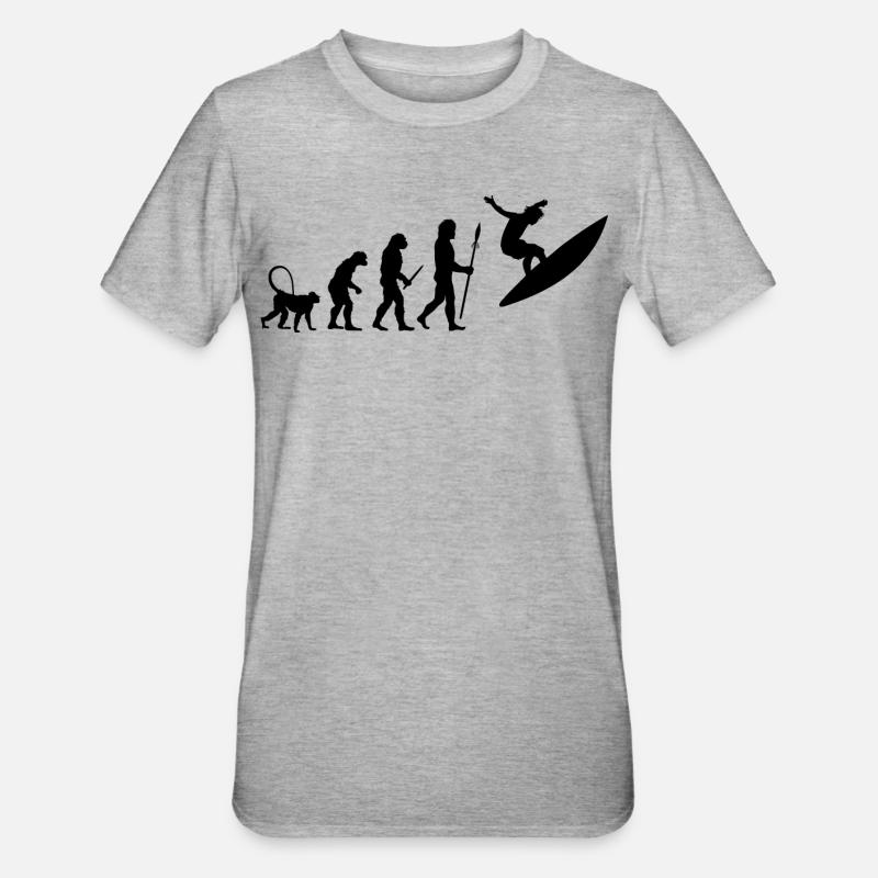 Entwicklung eines Surfers - Unisex Polycotton T-Shirt - Grau meliert