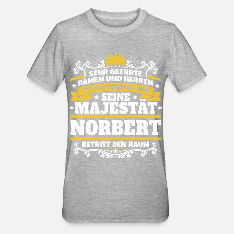Sa Majesté Norbert - T-shirt polycoton Unisexe - gris chiné