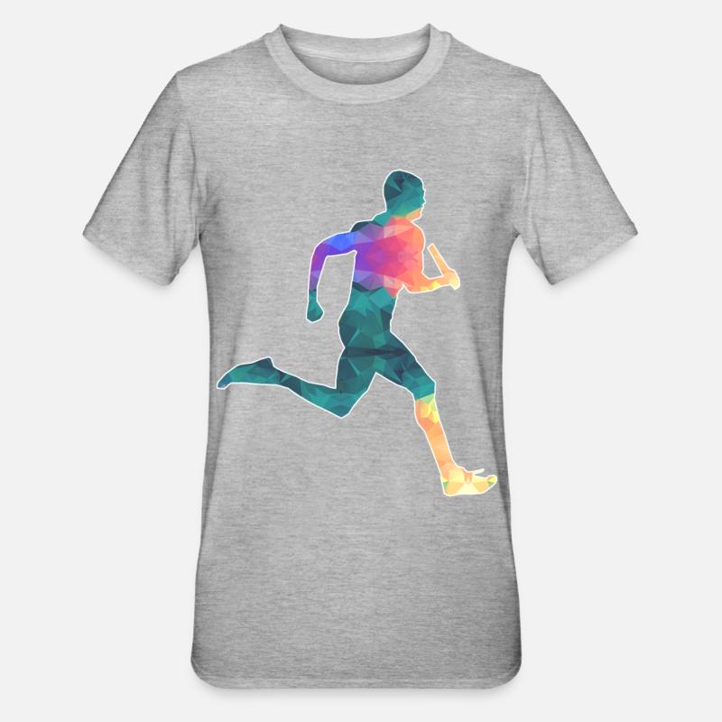 course de relais - T-shirt polycoton Unisexe - gris chiné