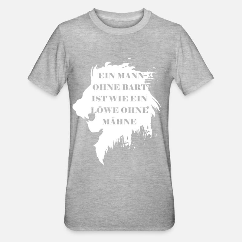 A man without a beard is like a lion without a mane - Unisex Polycotton T-Shirt - heather grey